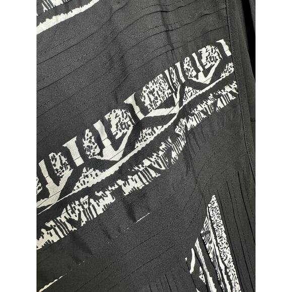 Chicos Size 2 US 12 Open Jacket Lightweight Pleated Geometric Tribal Blazer - Picture 4 of 7